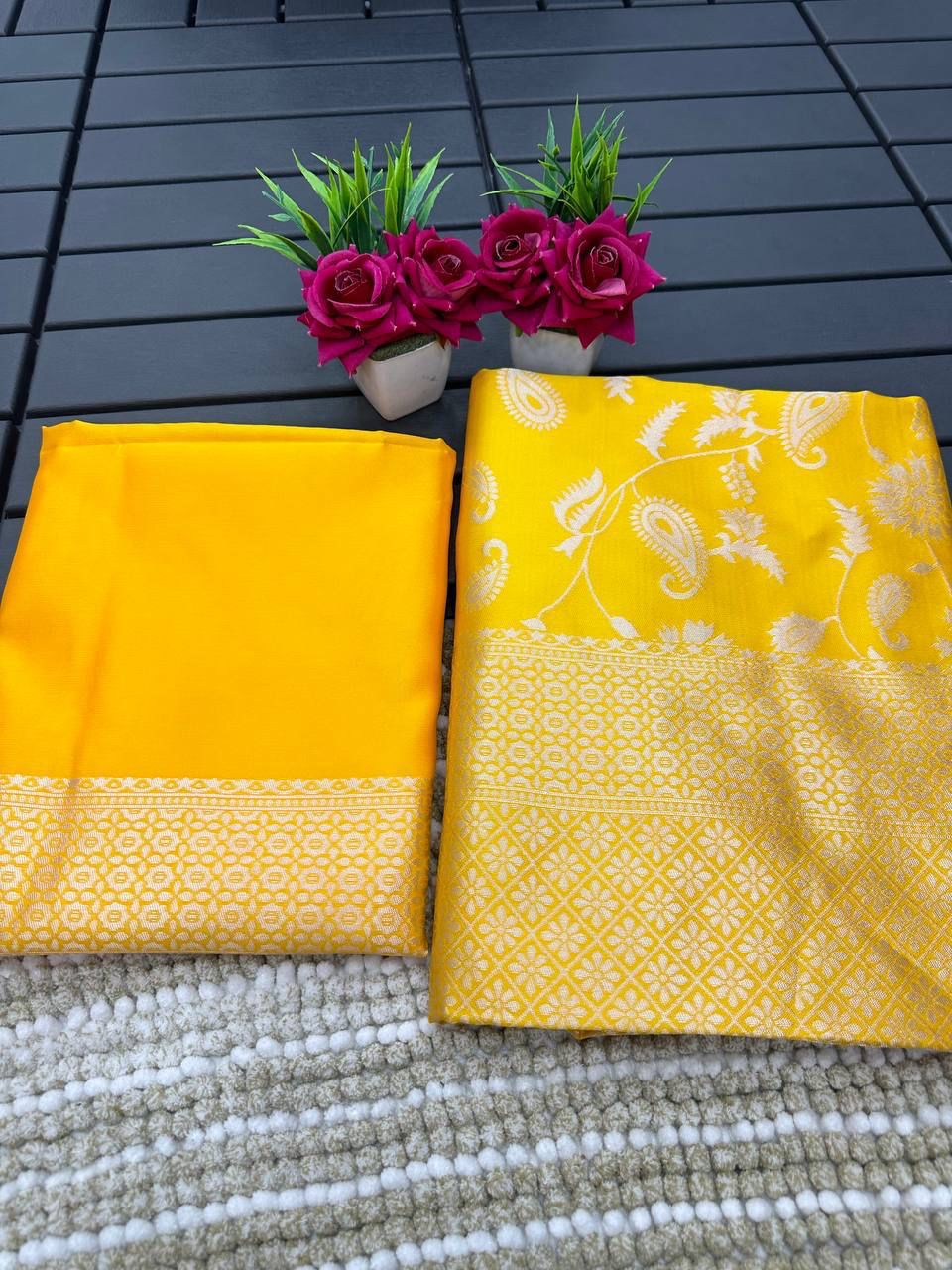 Gold Bim By Aab Soft Lichi Silk Wedding Wear Saree Wholesalers In Delhi